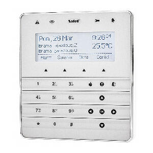Tastatura LCD cu touch Satel INT-KSG-SSW, 3 butoane functionale, buzzer, functie MACRO
