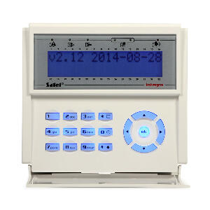 Tastatura LCD Satel INT-KLCD-BL, 3 butoane functionale, extensie 2 zone, buzzer