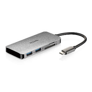 Hub D-Link DUB-M610, 6 in 1 USB-C, HDMI, USB 3.0, slot card, plug and play