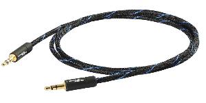 Cablu Jack 3.5 mm - Jack 3.5 mm Super-Slim Black Connect 2.5 metri