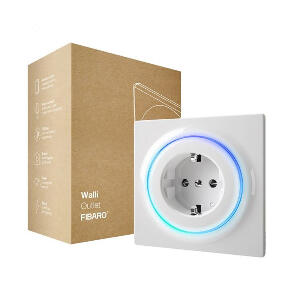 Priza smart tip F Fibaro Walli Outlet FGWOF-011, 16A, Z-Wave Plus, 868/869 MHz, RF 50 m, contor putere/consum, alb
