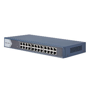 Switch cu 24 porturi Gigabit Hikvision DS-3E0524-E(B), 48 Gbps, 35.721 Mpps, 8.000 MAC, fara management