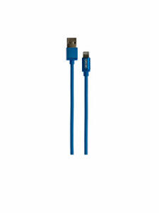 Cablu date Grixx GRCA8PINFBL01, USB Apple MFI L, cablu impletit, 1 m, Albastru