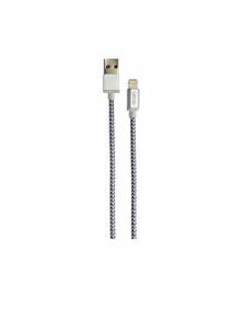 Cablu date Grixx GRCA8PINFMC101, USB Apple MFI, cablu impletit, 1 m, Gri