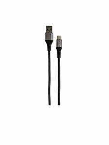 Cablu date Grixx GRCACUSBFBK01, USB-C, cablu impletit, 1 m, Negru