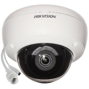 Camera supraveghere IP Dome Hikvision DS-2CD2163G0-IU, 6 MP, IR 30 m, 2.8 mm, microfon, slot card, PoE