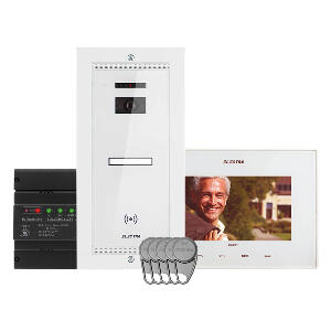 Kit videointerfon Electra Touch Line Smart+ VKM.P1FR.T7S4.ELW04, RFID, 1 familie, ingropat, 7 inch