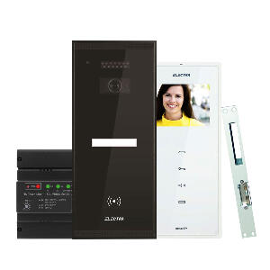 Set videointerfon Electra Smart VID-ELEC-15, RFID, 1 familie, aparent, 3.5 inch