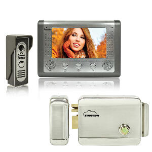 Kit Interfon video SilverCloud House 715 cu ecran LCD de 7 inch si Yala electromagnetica SilverCloud YR300