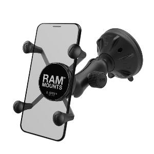 RAM® X Grip® Phone Mount with RAM® Twist Lock™ Low Profile Suction Base