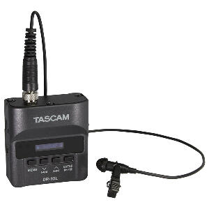 Reportofon digital cu microfon lavaliera Tascam DR-10L, 32 GB, 15 ore, negru
