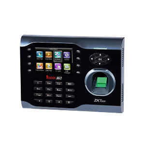 Controler de acces IP biometric ZKTeco TA-ICLOCK-360ZMM-1, ecran 3.5 inch, parola, 10.000 carduri, 8.000 amprente, 200.000 evenimente