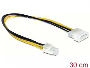Cablu alimentare P4 la Molex 4 pini T-T 30cm, Delock 65611