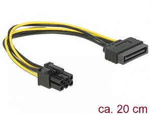 Cablu alimentare SATA 15 pini la PCI Express 6 pini, Delock 82924