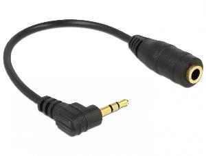 Cablu audio jacl stereo 2.5mm unghi la jack stereo 3.5mm 3 pini T-M 14 cm, Delock 65397