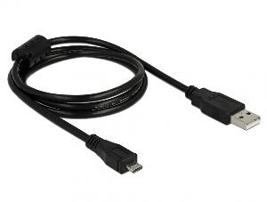 Cablu micro-B USB 2.0 la USB-A T-T 1m Negru, Delock 82299