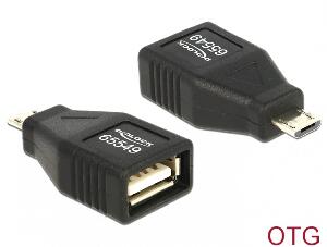 Adaptor OTG USB 2.0 A la micro USB B M-T, Delock 65549