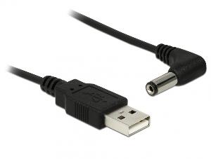 Cablu alimentare USB la DC 5.5 x 2.1 mm 90 grade 1.5m, Delock 83578