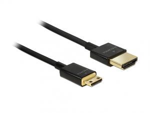 Cablu HDMI la mini HDMI-C T-T 3D 4K 2m Slim Premium, Delock 84778