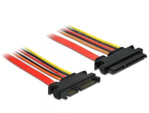 Cablu prelungitor SATA III 22 pini 6 Gb/s T-M (3.3V+5V+12V) 20cm, Delock 84918