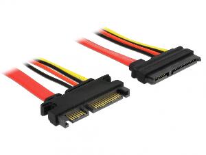 Cablu prelungitor SATA III 22 pini 6 Gb/s T-M (5V+12V) 30cm, Delock 83803