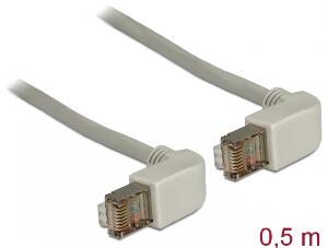 Cablu retea Cat.6 SSTP unghi 0.5m, Delock 83520
