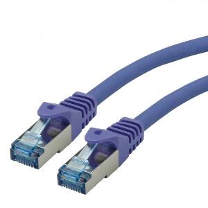 Cablu de retea S/FTP Cat.6A, Component Level, LSOH mov 0.3m, Roline 21.15.2980