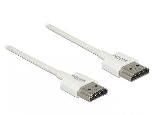 Cablu HDMI v2.0 3D 4K T-T 1m Slim Premium Alb, Delock 85122