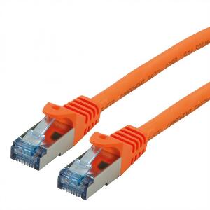 Cablu de retea S/FTP Cat.6A, Component Level, LSOH orange 15m, Roline 21.15.2878