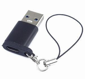Adaptor USB-A la USB-C T-M Negru prindere breloc, kur31-19