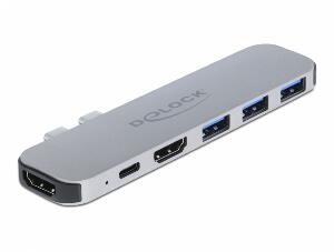 Docking Station pentru MacBook Dual HDMI 4K / PD / Hub, Delock 87753
