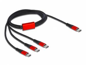 Cablu de incarcare USB-C la 3 x USB-C T-T 1m, Delock 86713