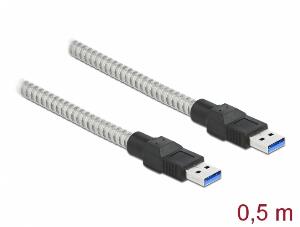 Cablu USB 3.2-A Gen 1 la USB-A T-T izolatie metalica 0.5m, Delock 86774