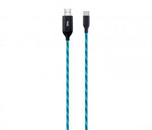 Cablu USB-A la USB-C 1m Albastru, CABLE-USB/USBC-1BE03-WL